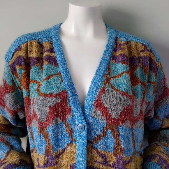 Vintage 70s 🎉HP🎉 Missoni Archival Giraffe Rainbow Oversized Cardigan M L - Picture 3 of 8